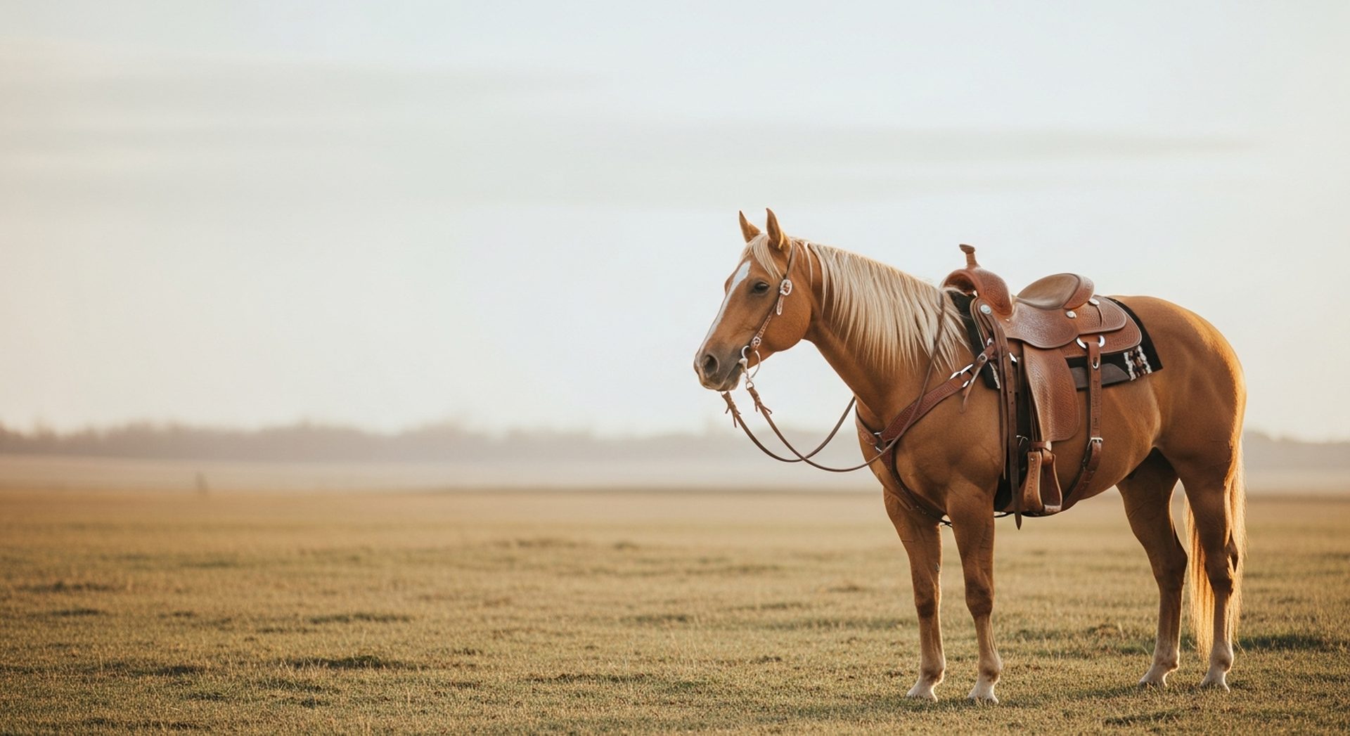 Westernpferd im Morgenlicht