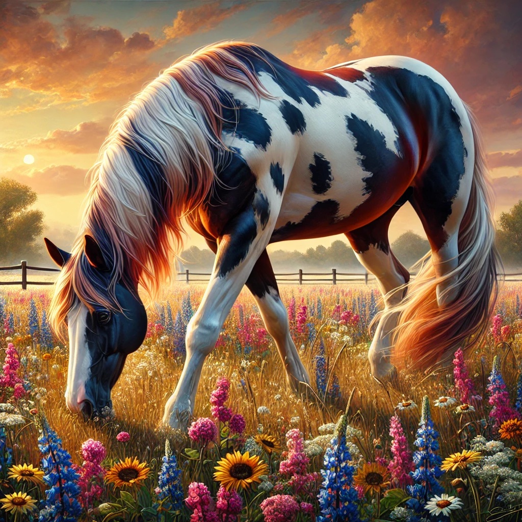 Strikingly colored Paint Horse
